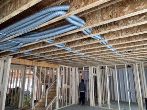 Duct runs in precut I-Joists
