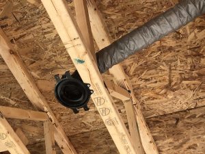 Ceiling boot attached to framing