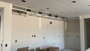 Steel framed dropped bulkhead