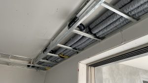 Steel framed dropped bulkhead