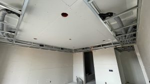 Steel framed dropped bulkhead