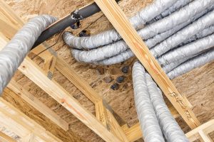 Ducts running into floor penetrations