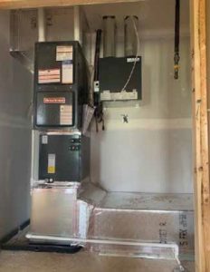 Equipment closet with supply and return