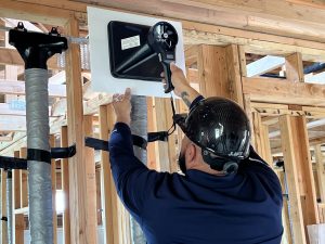 Measuring the airflow at rough-in