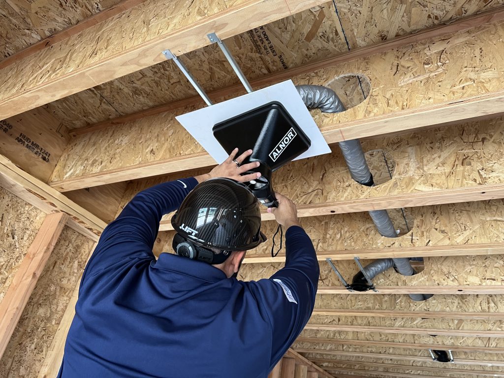 Measuring the airflow at rough-in