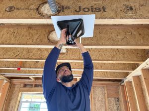 Measuring the airflow at rough-in