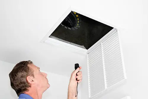 Return duct inspection for duct cleaning