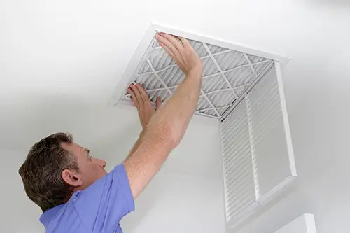Duct cleaning filter replacement