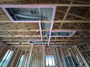 Inverted soffit for ductwork